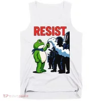 Portland Frog Trending Funny Video Protest Resist Tank Top thumb 0