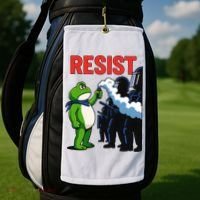 Portland Frog Trending Funny Video Protest Resist Golf Towel thumb 2