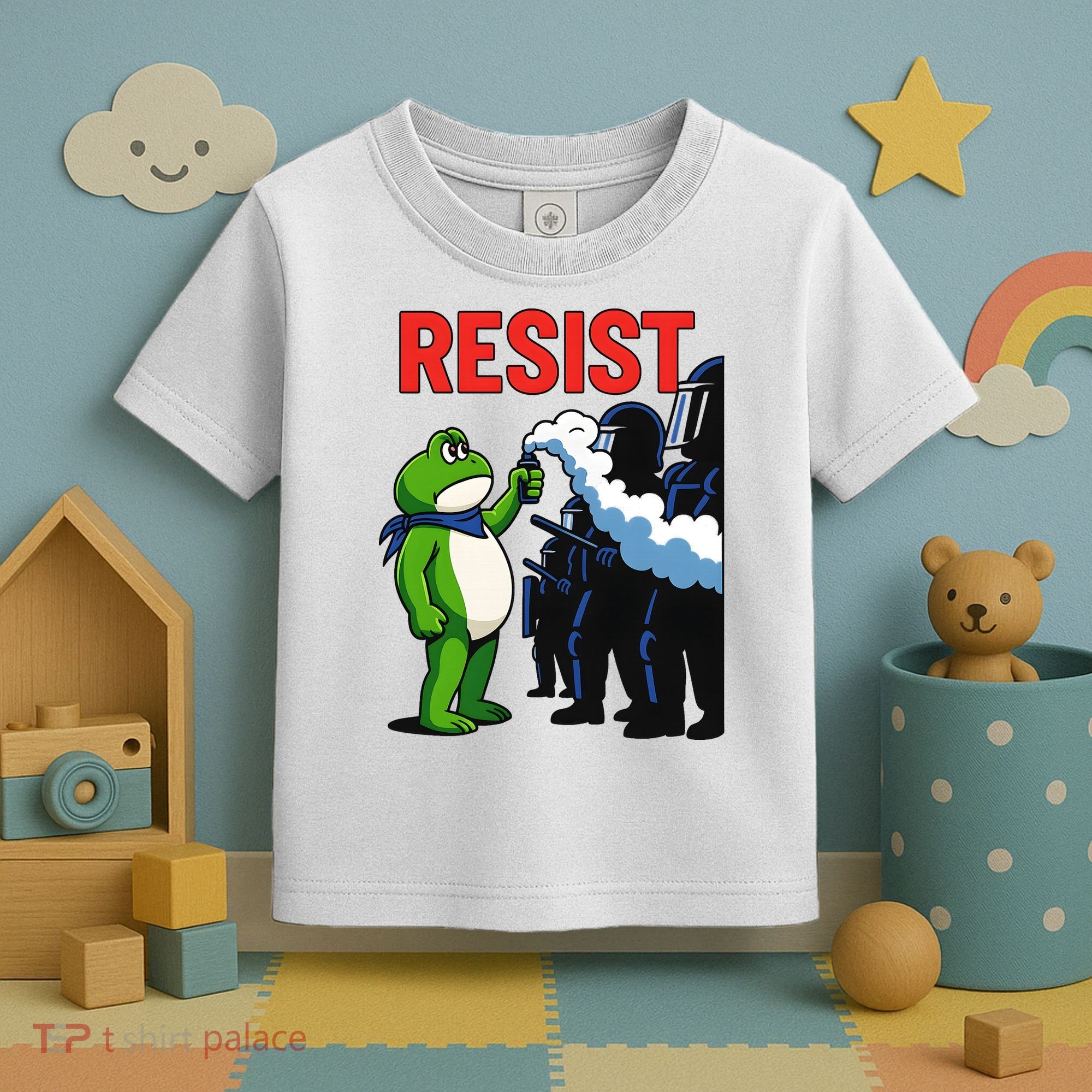 Portland Frog Trending Funny Video Protest Resist Toddler T-Shirt