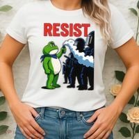 Portland Frog Trending Funny Video Protest Resist Women's T-Shirt thumb 2