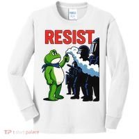 Portland Frog Trending Funny Video Protest Resist Kids Long Sleeve Shirt thumb 0