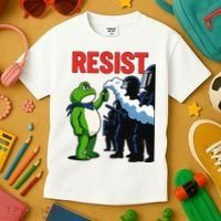 Portland Frog Trending Funny Video Protest Resist Kids T-Shirt thumb 3