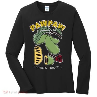 Pawpaw Fruit Tree Asimina Triloba Women's Long Sleeve Shirt