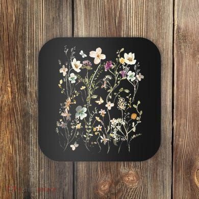 Pressed Flowers T Boho Wildflowers Cottagecore Coaster