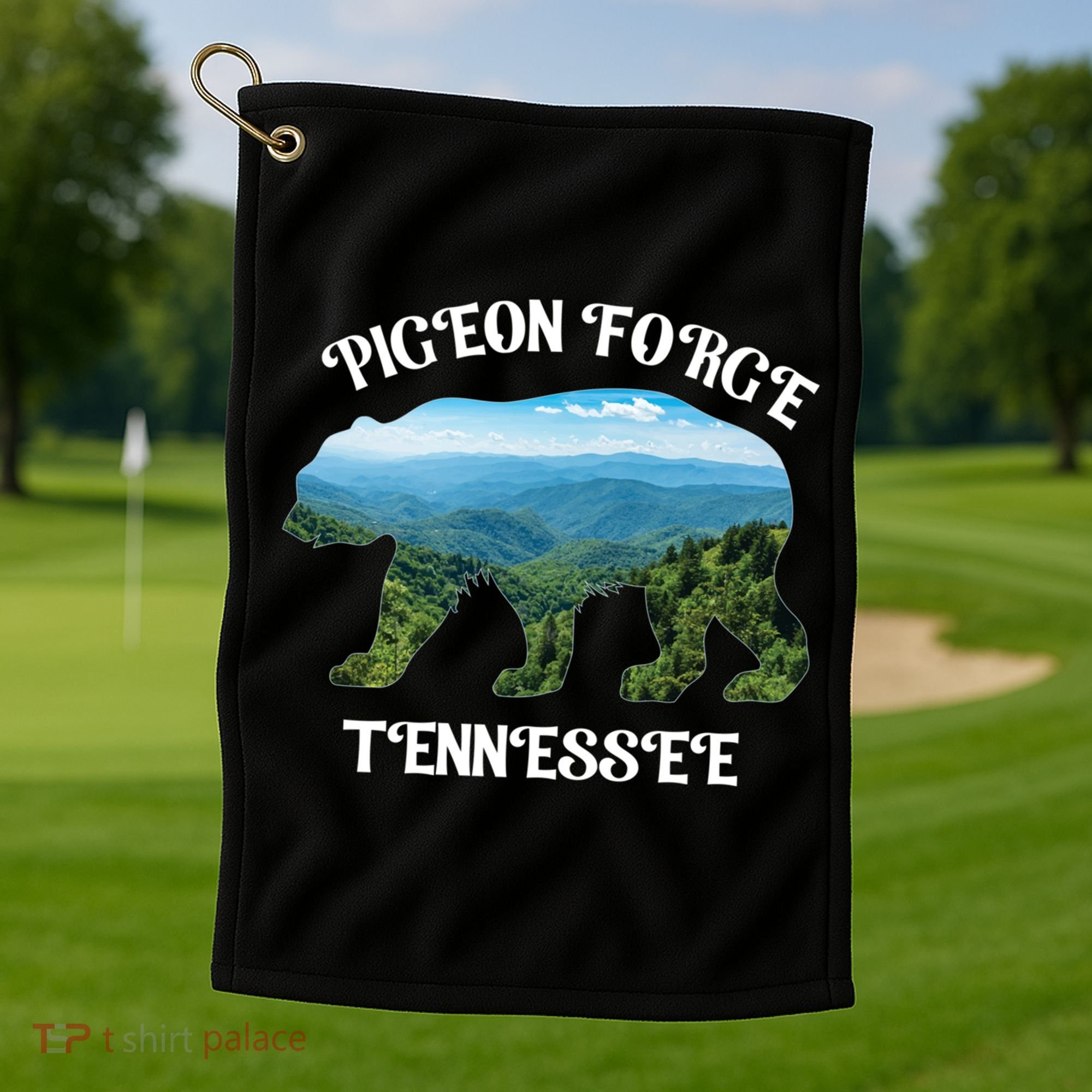 Pigeon Forge Tennessee Bear Great Smoky Mountains Souvenirs Gift Golf Towel