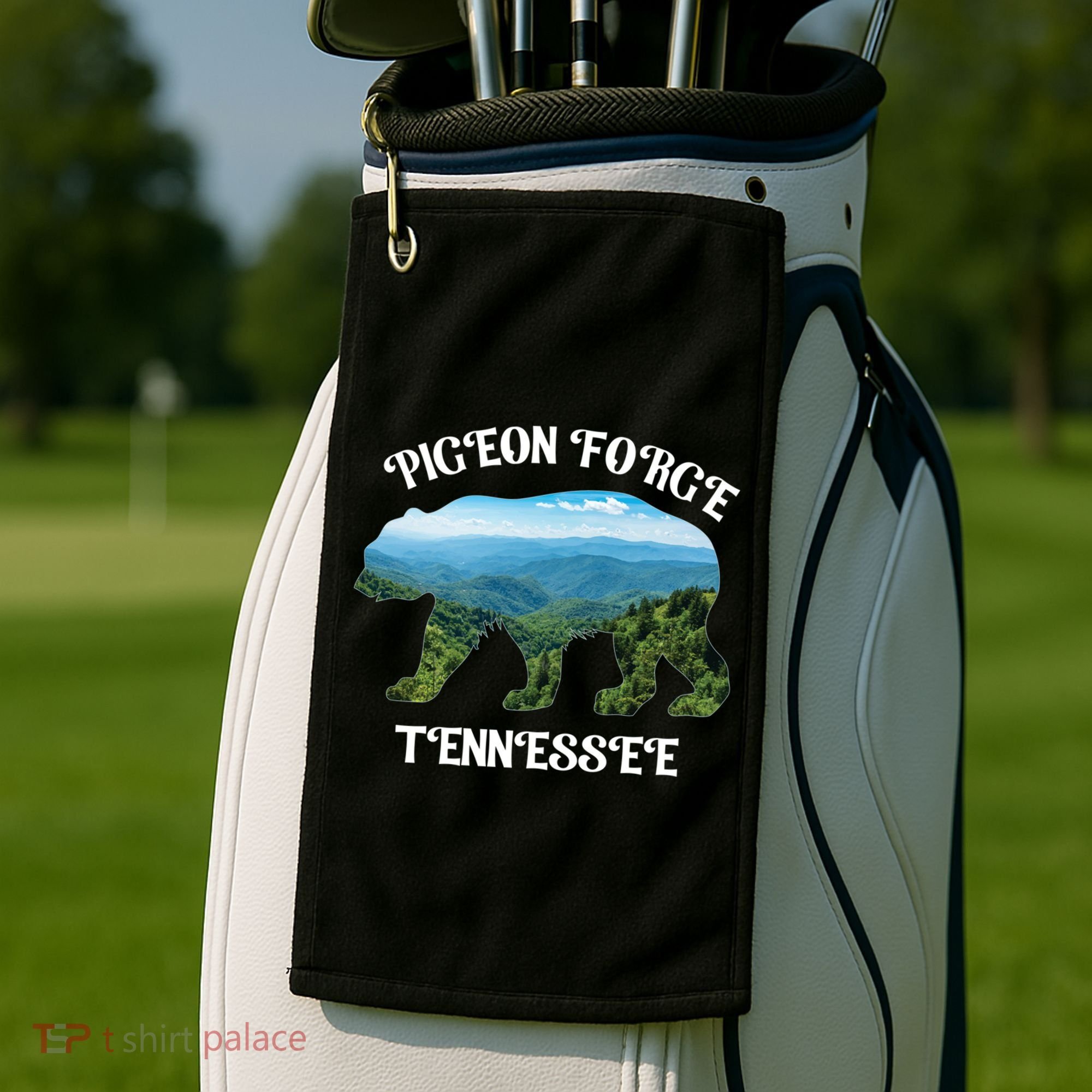 Pigeon Forge Tennessee Bear Great Smoky Mountains Souvenirs Gift Golf Towel