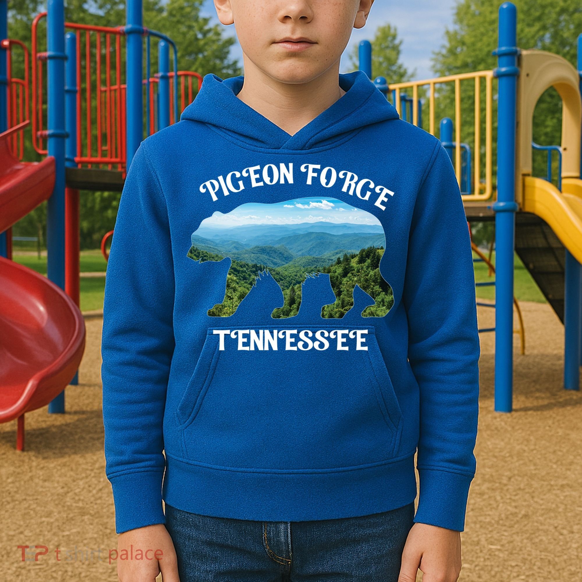 Pigeon Forge Tennessee Bear Great Smoky Mountains Souvenirs Gift Kids Hoodie