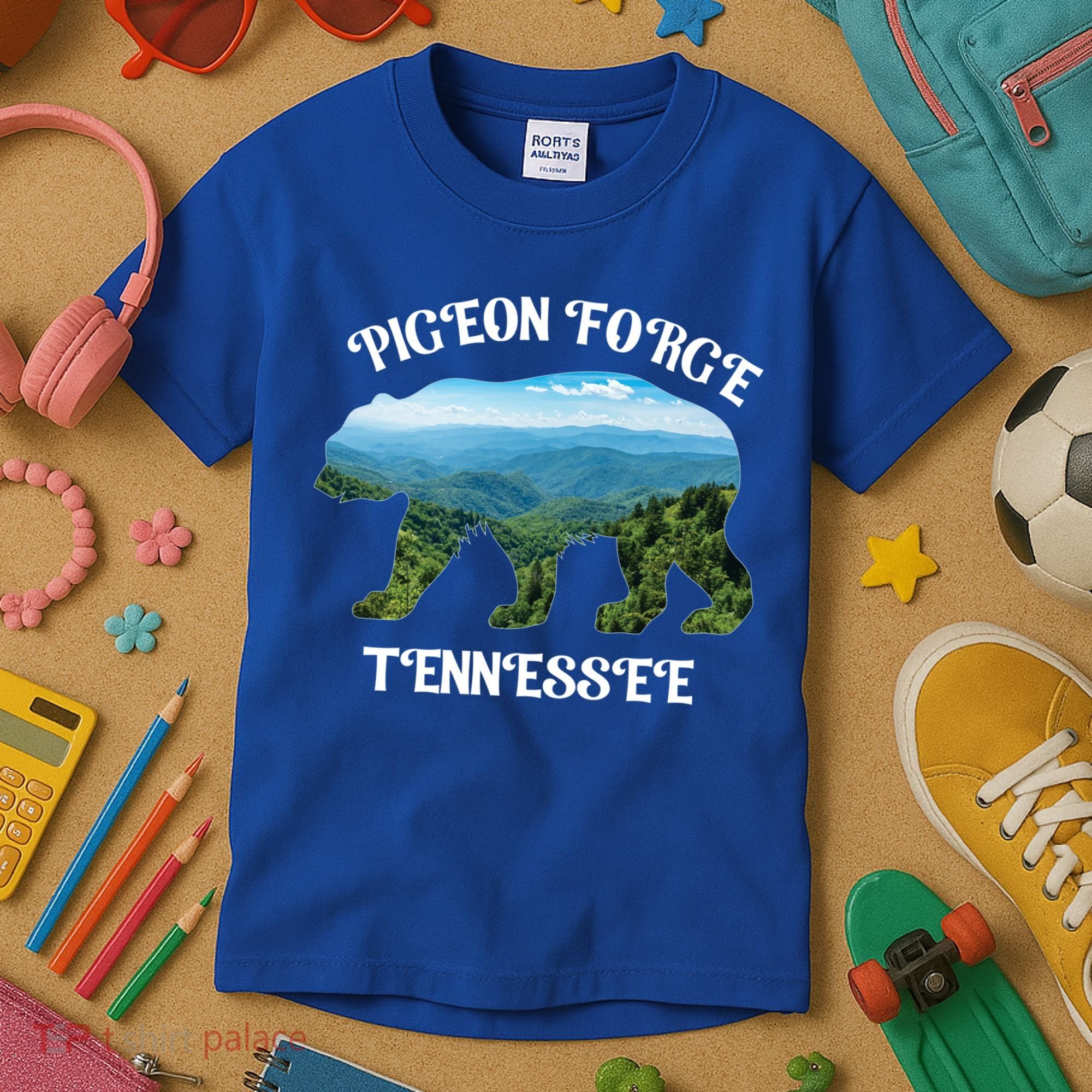 Pigeon Forge Tennessee Bear Great Smoky Mountains Souvenirs Gift Kids T-Shirt