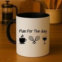 Plan For The Day Coffee Tennis And Wine Tennis Lover Gift Coffee Mug thumb 4