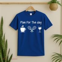 Plan For The Day Coffee Tennis And Wine Tennis Lover Gift T-Shirt thumb 2