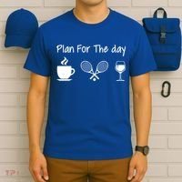 Plan For The Day Coffee Tennis And Wine Tennis Lover Gift T-Shirt thumb 6