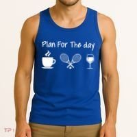 Plan For The Day Coffee Tennis And Wine Tennis Lover Gift Tank Top thumb 3