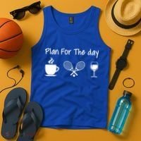 Plan For The Day Coffee Tennis And Wine Tennis Lover Gift Tank Top thumb 4