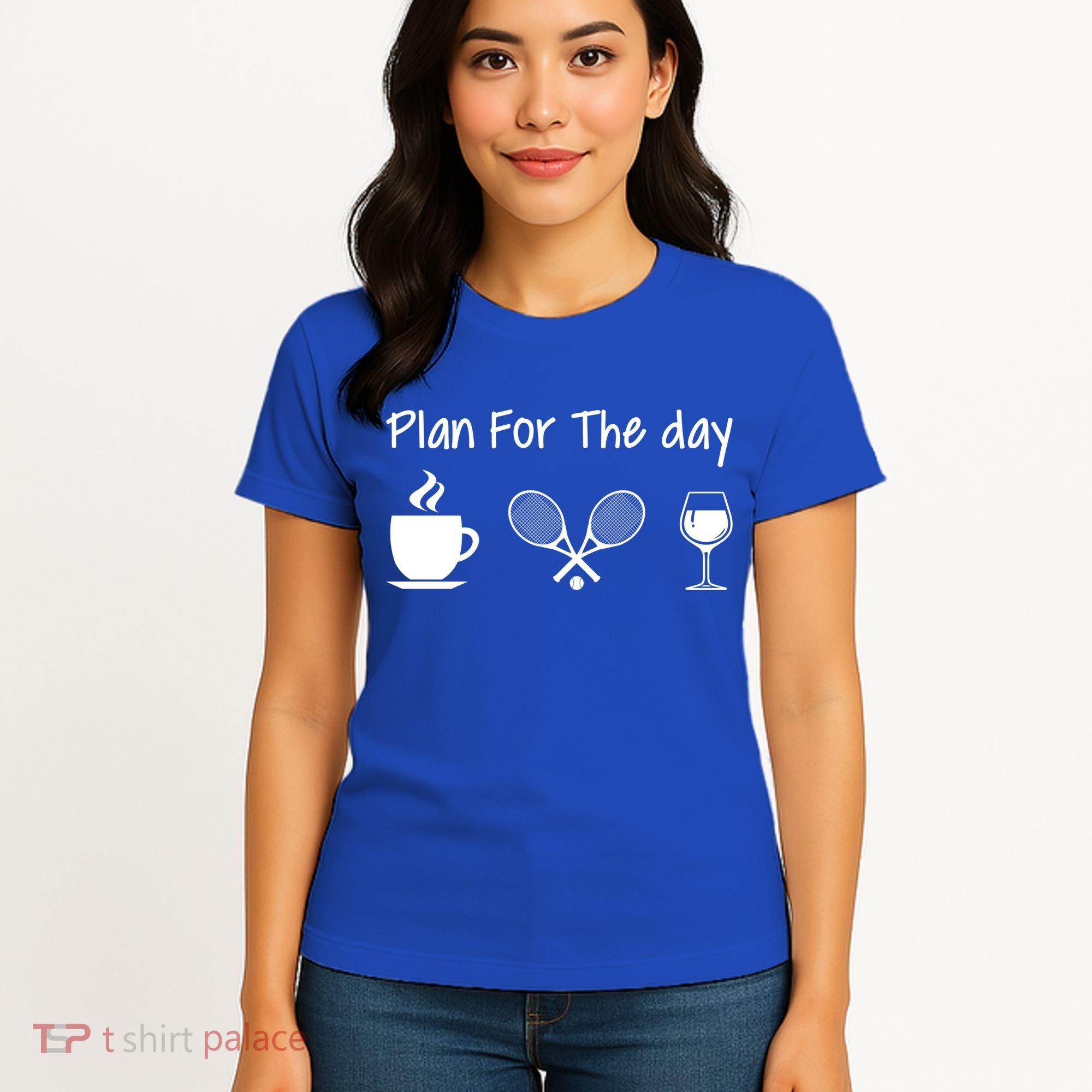 Plan For The Day Coffee Tennis And Wine Tennis Lover Gift Women's T-Shirt