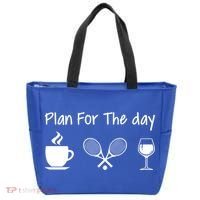 Plan For The Day Coffee Tennis And Wine Tennis Lover Gift Tote Bag thumb 0