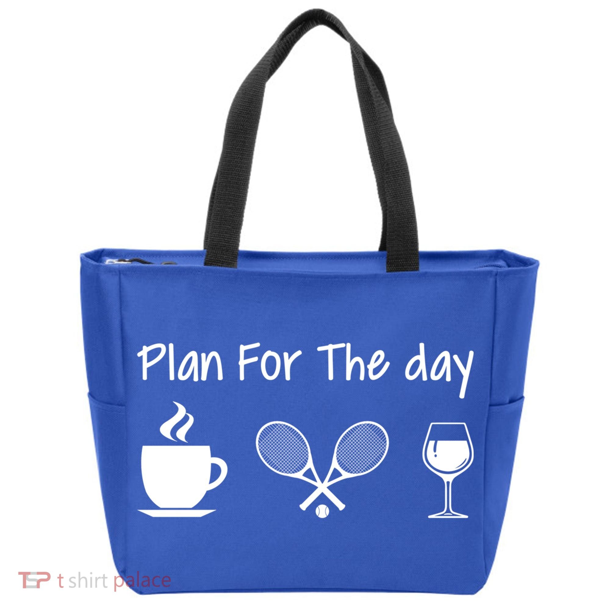 Plan For The Day Coffee Tennis And Wine Tennis Lover Gift Tote Bag