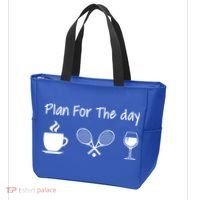 Plan For The Day Coffee Tennis And Wine Tennis Lover Gift Tote Bag thumb 3