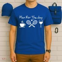 Plan For The Day Coffee Tennis Wine Funny Tennis Funny Gift Great Gift T-Shirt thumb 6