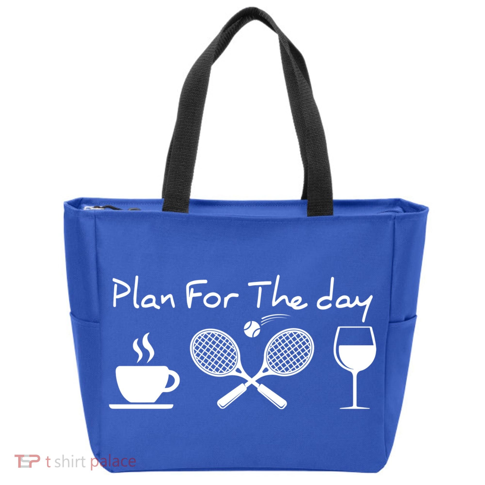 Plan For The Day Coffee Tennis Wine Funny Tennis Funny Gift Great Gift Tote Bag