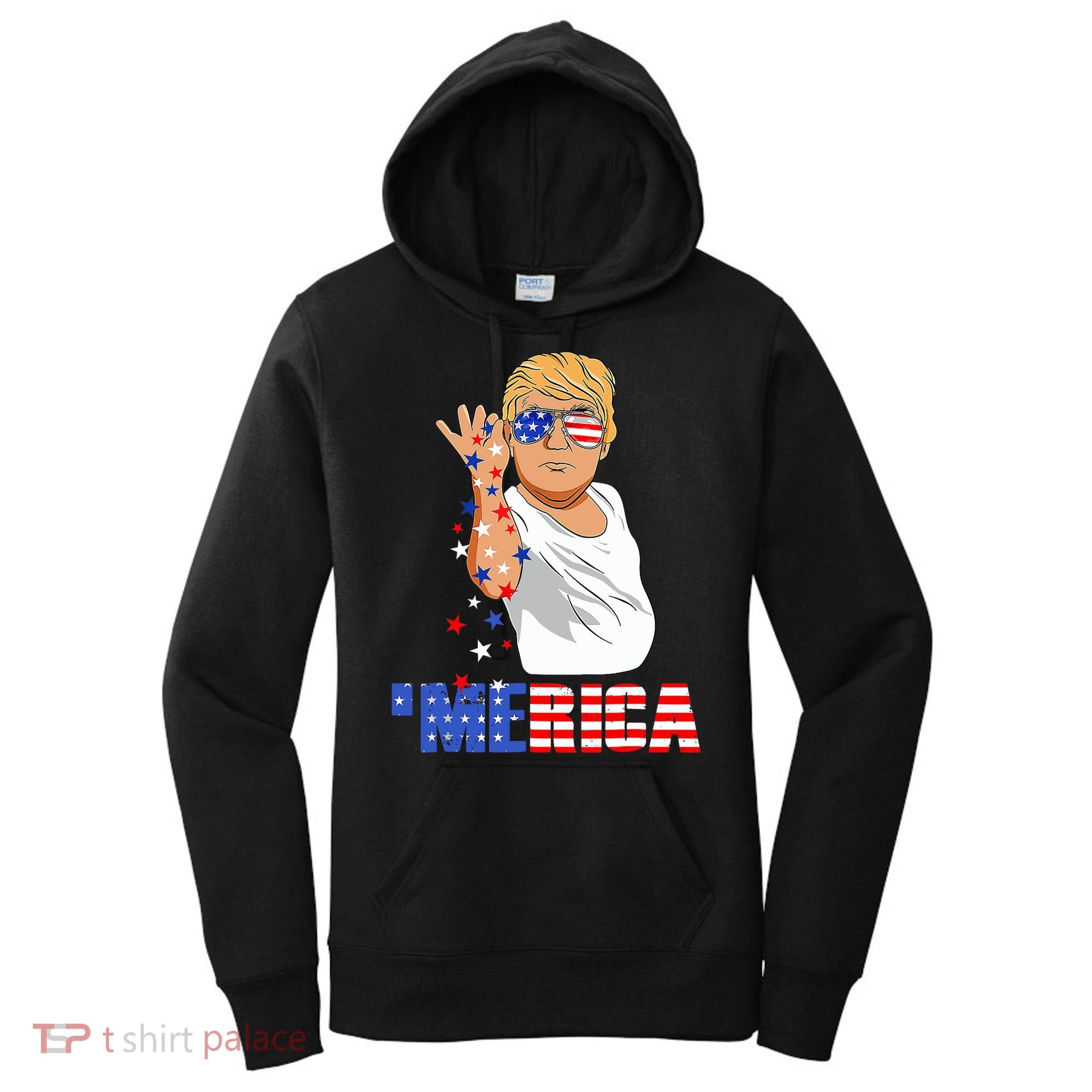 Patriotic Funny Trump Salt Merica Freedom 4th of July Women's Hoodie