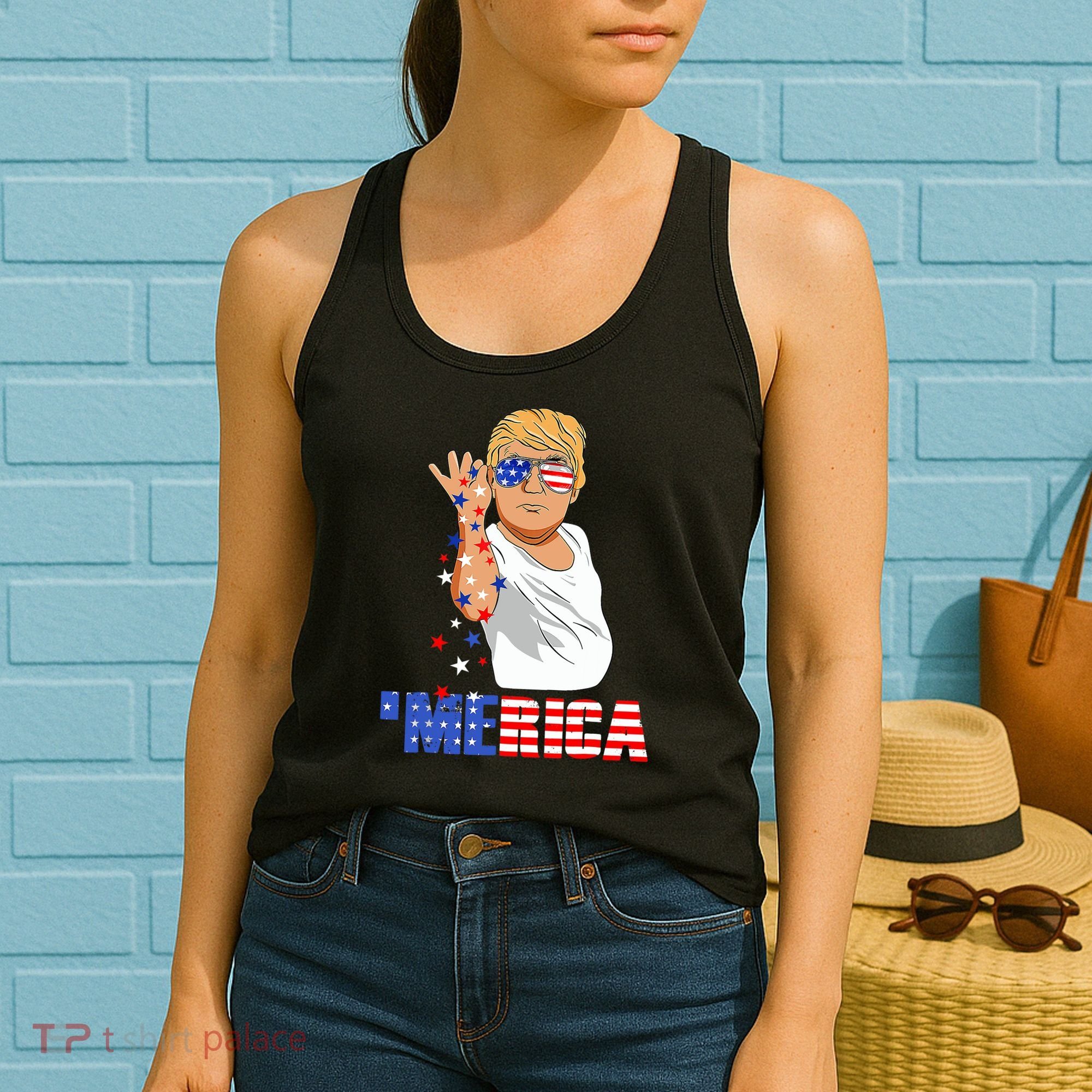 Patriotic Funny Trump Salt Merica Freedom 4th of July Women's Tank Top