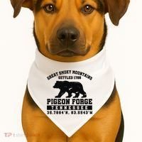 Pigeon Forge Tennessee Bear Great Smoky Mountains USA-Made Doggie Bandana thumb 1