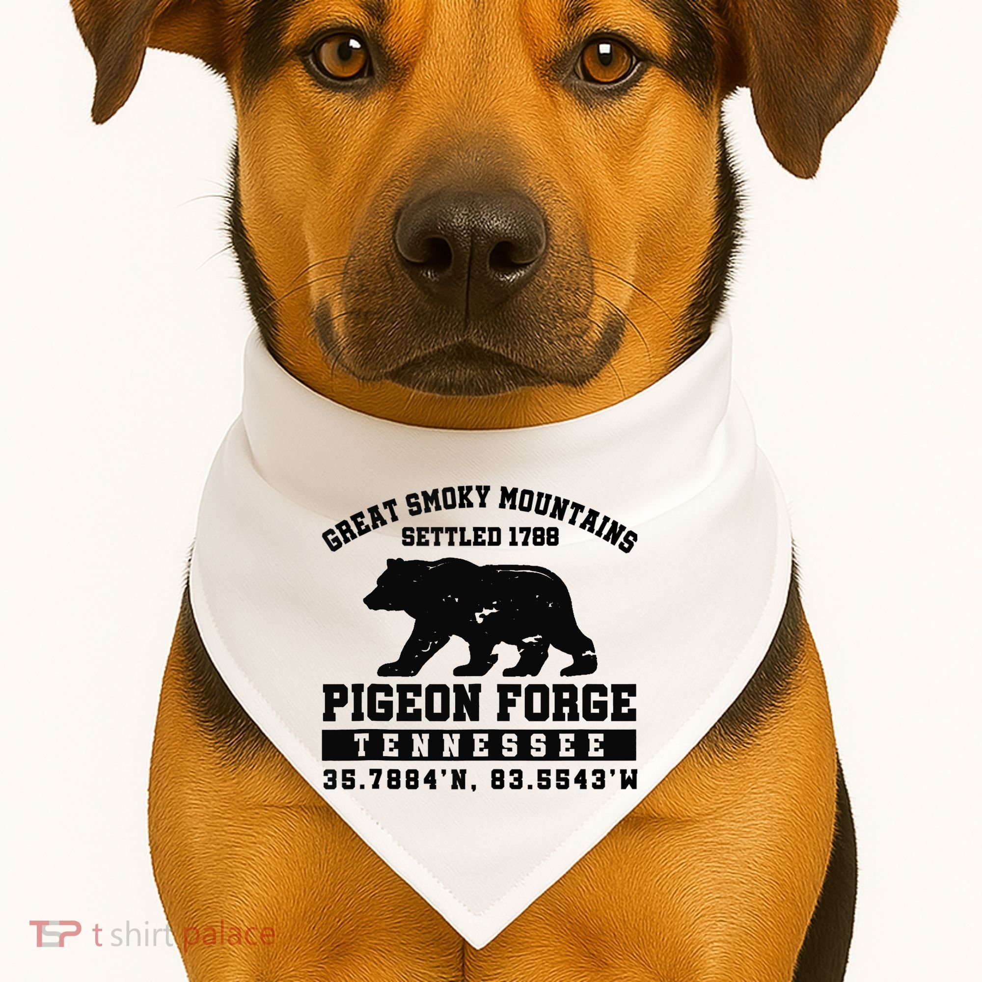 Pigeon Forge Tennessee Bear Great Smoky Mountains USA-Made Doggie Bandana