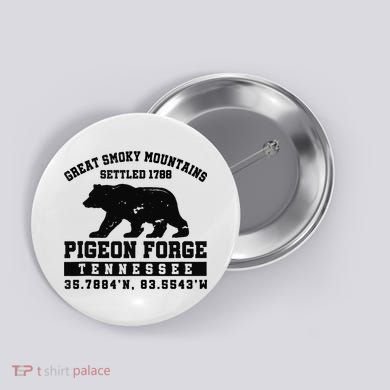 Pigeon Forge Tennessee Bear Great Smoky Mountains Button