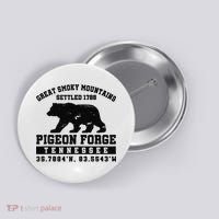 Pigeon Forge Tennessee Bear Great Smoky Mountains Button thumb 0