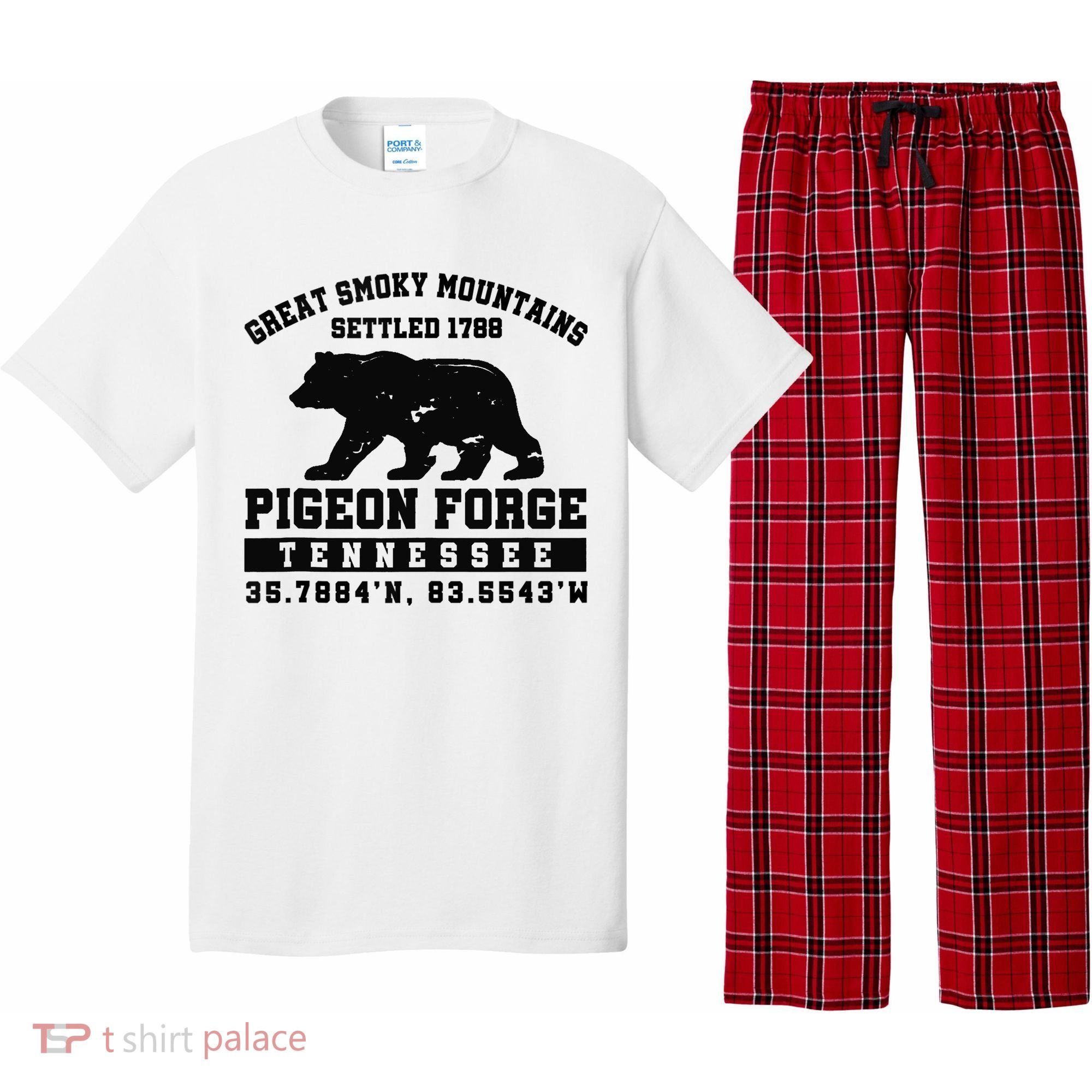Pigeon Forge Tennessee Bear Great Smoky Mountains Pajama Set