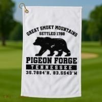 Pigeon Forge Tennessee Bear Great Smoky Mountains Golf Towel thumb 1