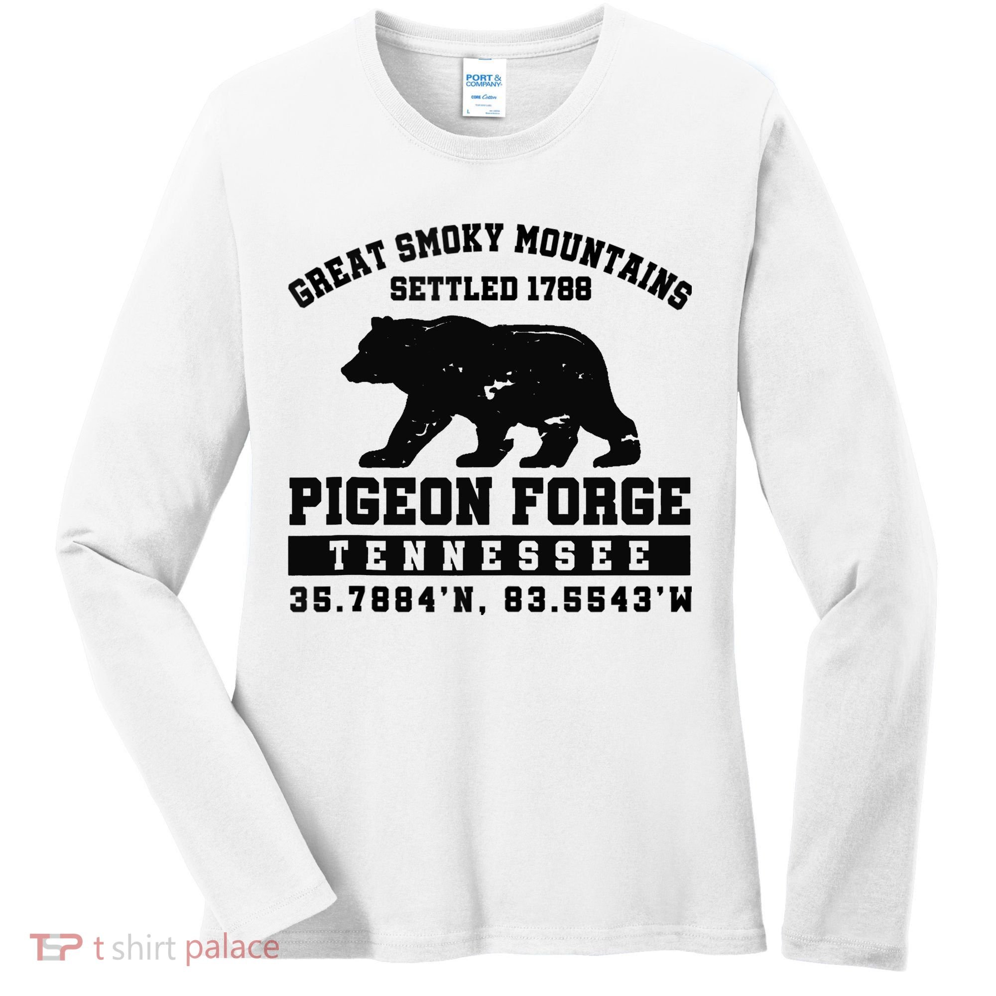 Pigeon Forge Tennessee Bear Great Smoky Mountains Women's Long Sleeve Shirt