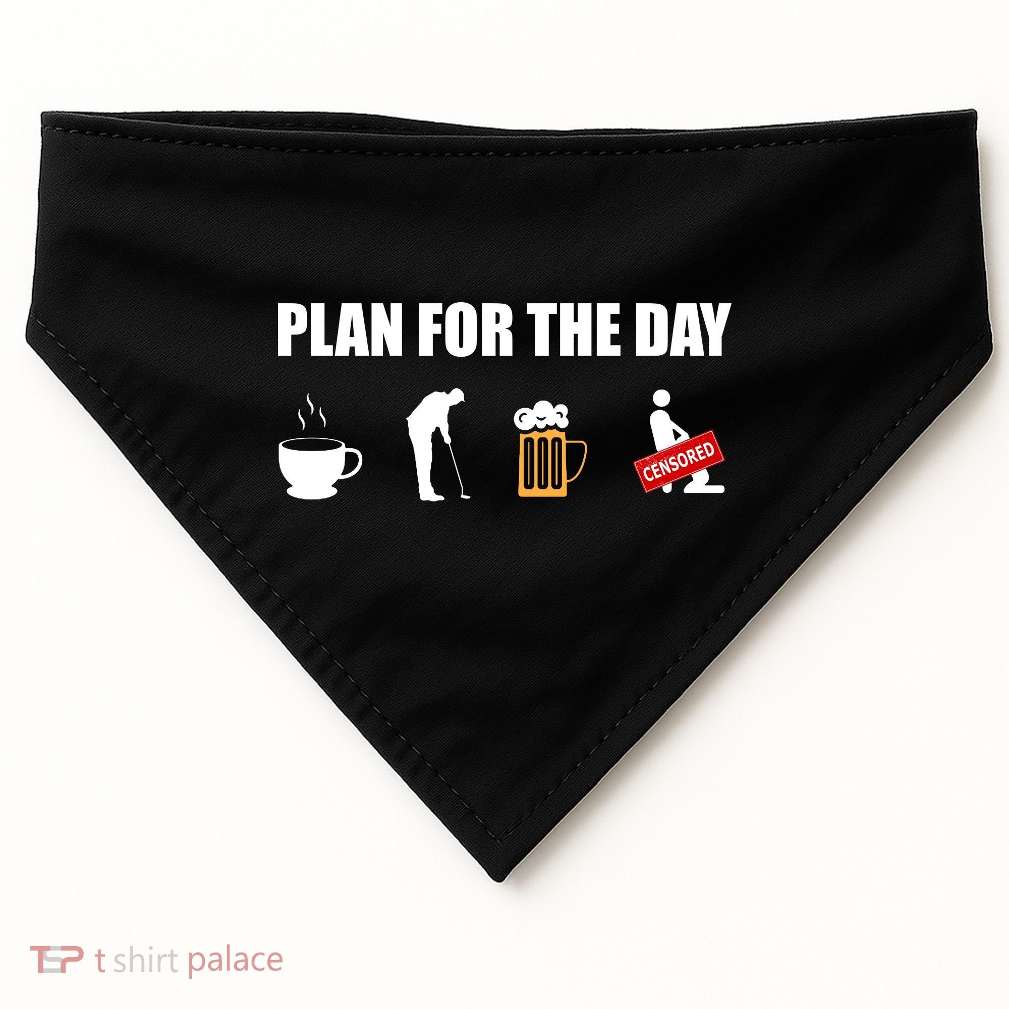 Plan For The Day Funny Golf USA-Made Doggie Bandana