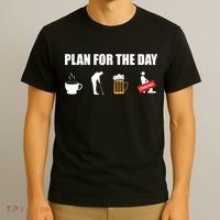 Plan For The Day Funny Golf T-Shirt thumb 3