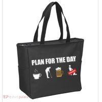 Plan For The Day Funny Golf Tote Bag thumb 2