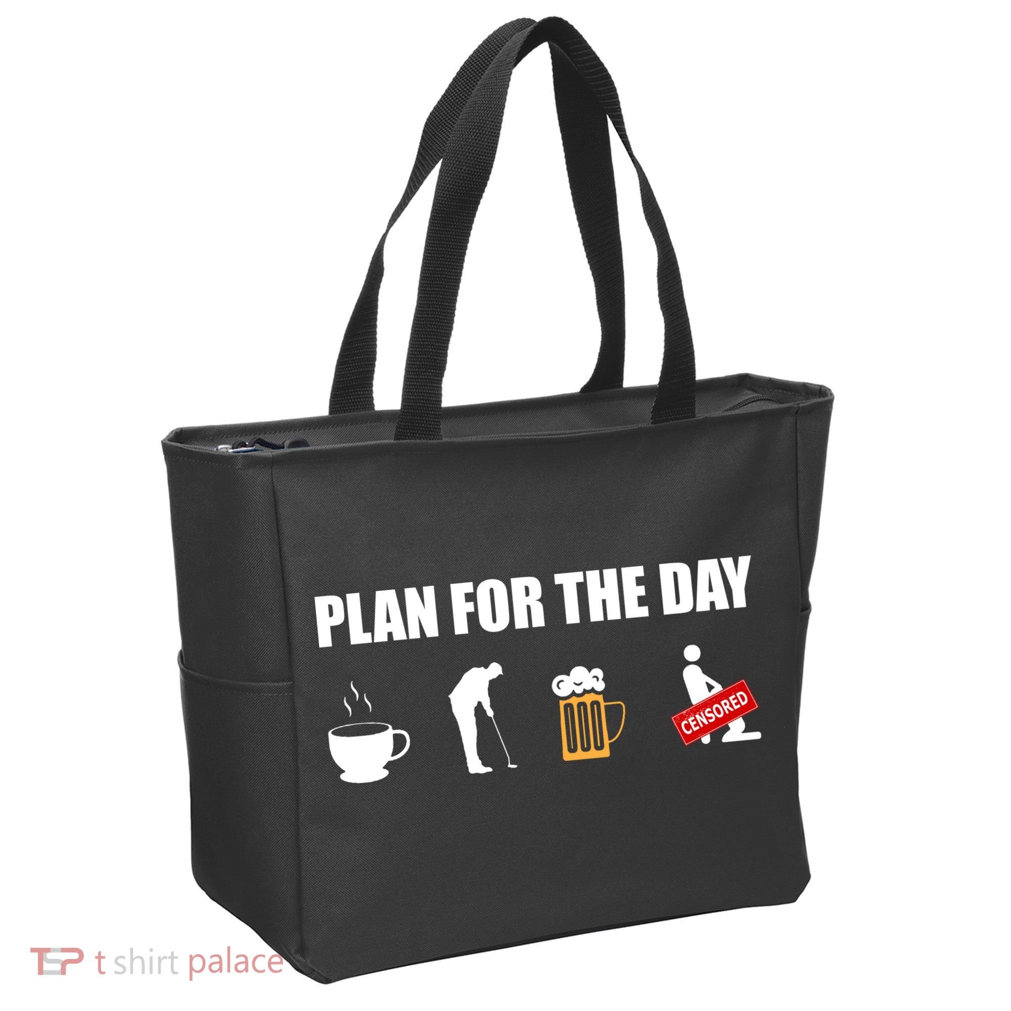 Plan For The Day Funny Golf Tote Bag