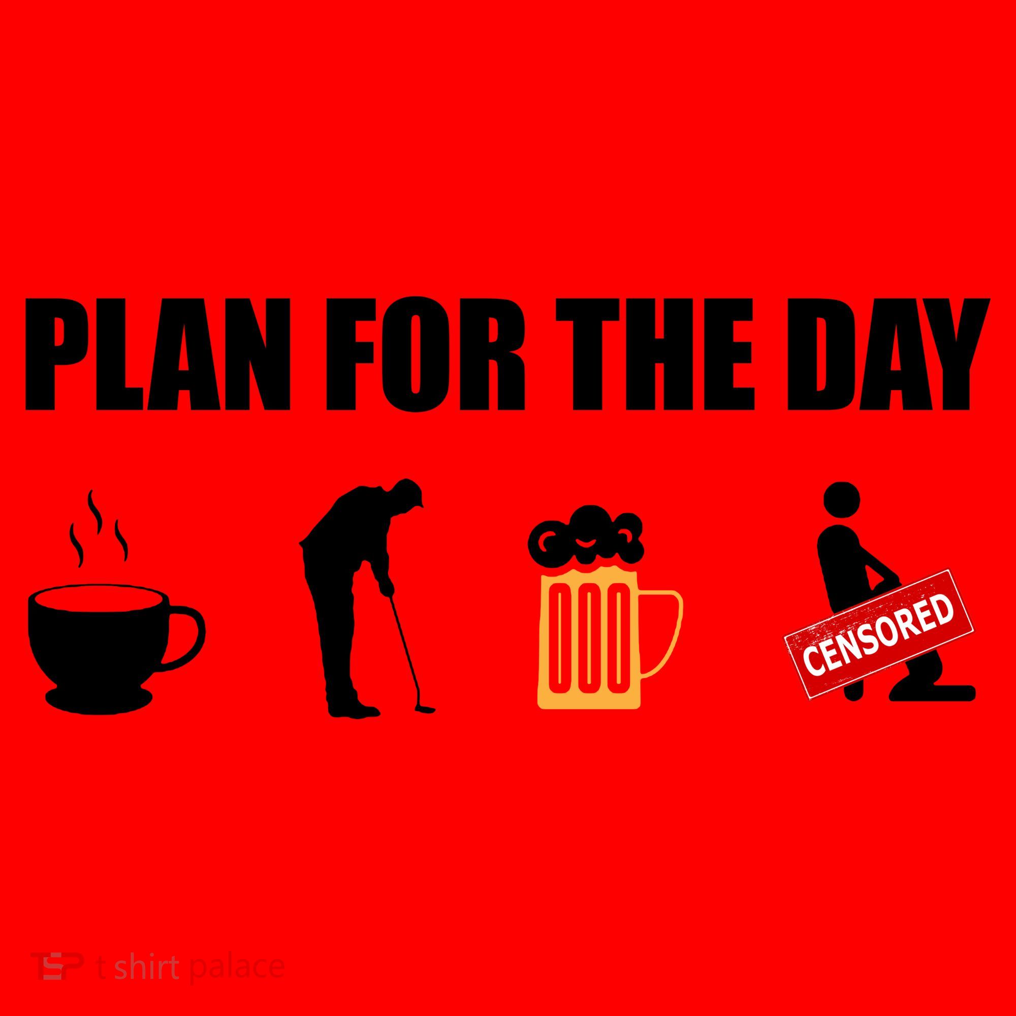 Plan For The Day Funny Golf Santa Hat