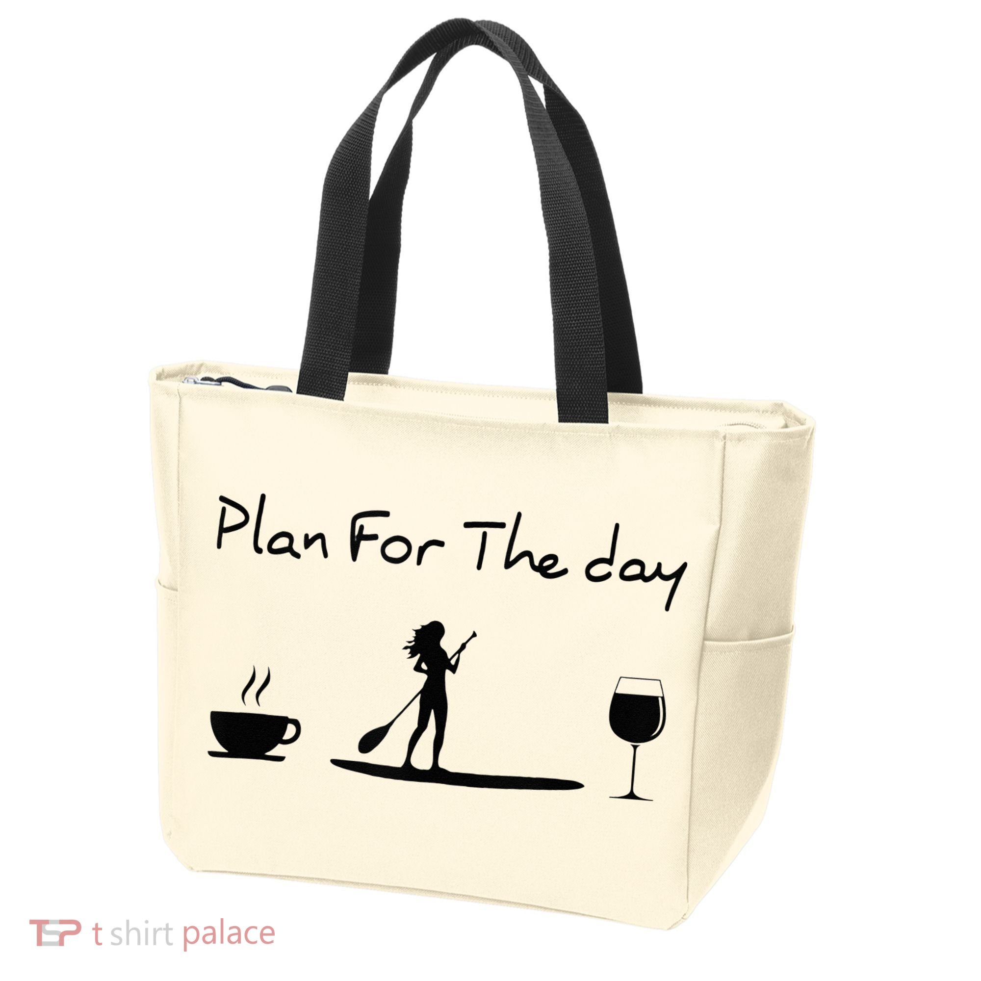 Plan For The Day Coffee Paddleboard Wine Paddle Board Tote Bag