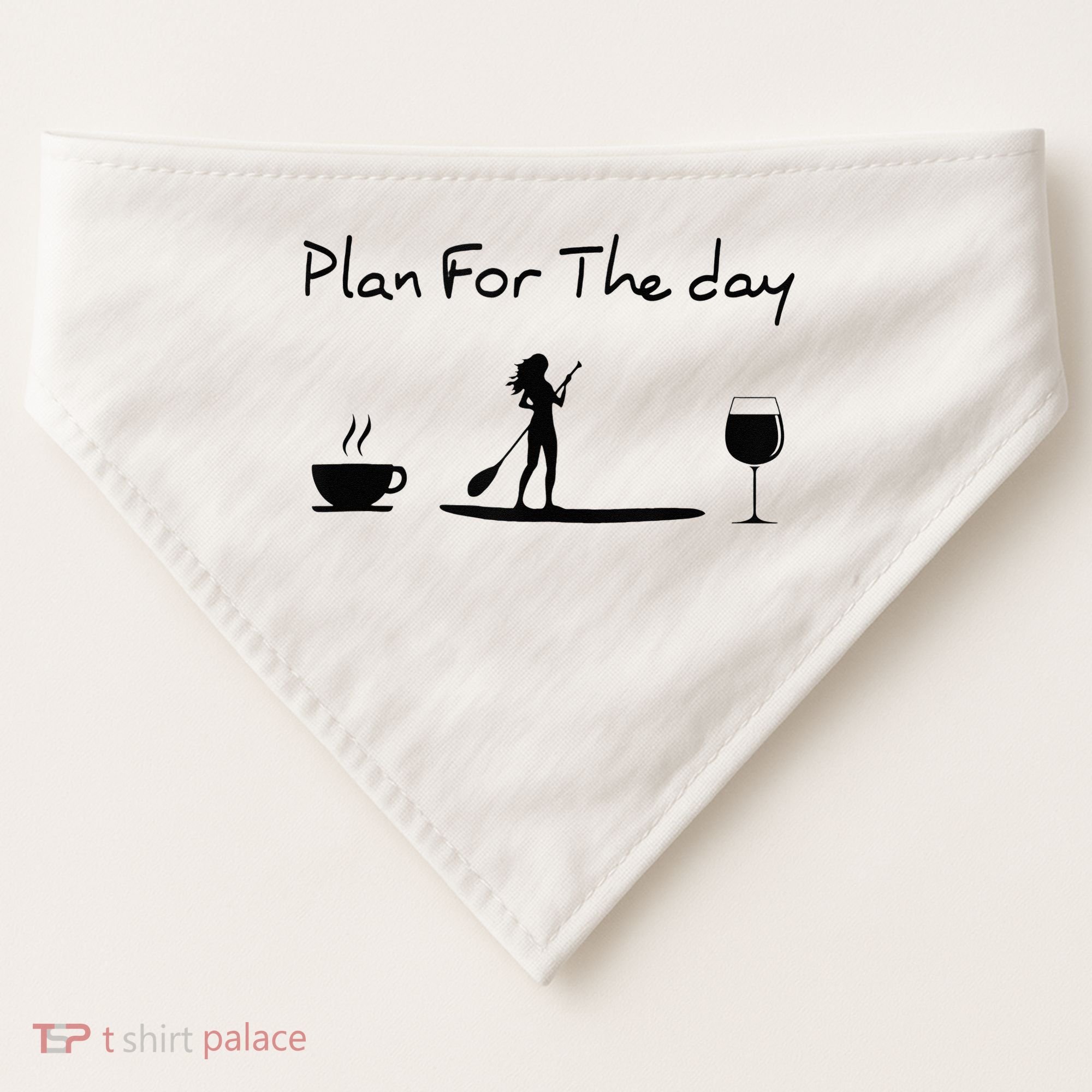 Plan For The Day Coffee Paddleboard Wine Paddle Board USA-Made Doggie Bandana