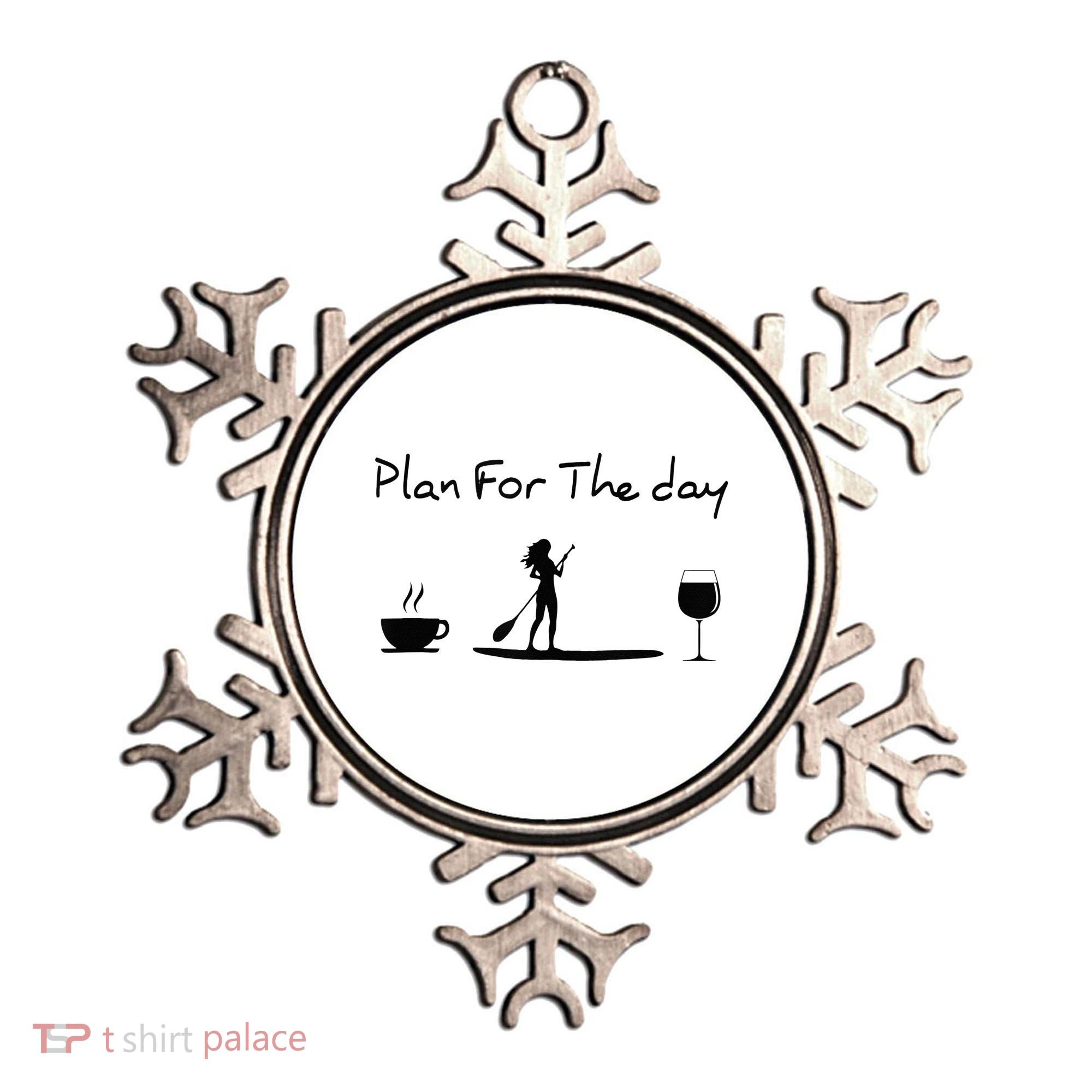 Plan For The Day Coffee Paddleboard Wine Paddle Board Ornament