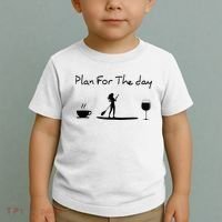 Plan For The Day Coffee Paddleboard Wine Paddle Board Toddler T-Shirt thumb 2