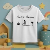 Plan For The Day Coffee Paddleboard Wine Paddle Board Toddler T-Shirt thumb 3