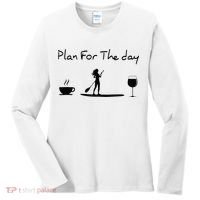 Plan For The Day Coffee Paddleboard Wine Paddle Board Women's Long Sleeve Shirt thumb 0