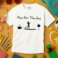 Plan For The Day Coffee Paddleboard Wine Paddle Board Kids T-Shirt thumb 3