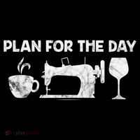 Plan For Today Coffee Sewing Machine Wine Distressed Great Gift USA-Made Doggie Bandana thumb 2
