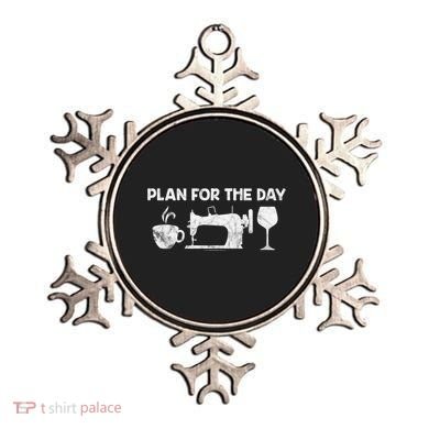 Plan For Today Coffee Sewing Machine Wine Distressed Great Gift Ornament