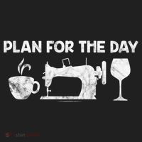 Plan For Today Coffee Sewing Machine Wine Distressed Great Gift Hat thumb 2