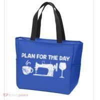 Plan For Today Coffee Sewing Machine Wine Distressed Great Gift Tote Bag thumb 3