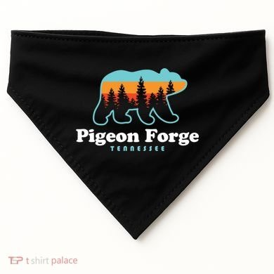 Pigeon Forge Tn Bear Great Smoky Mountains Cool Gift USA-Made Doggie Bandana