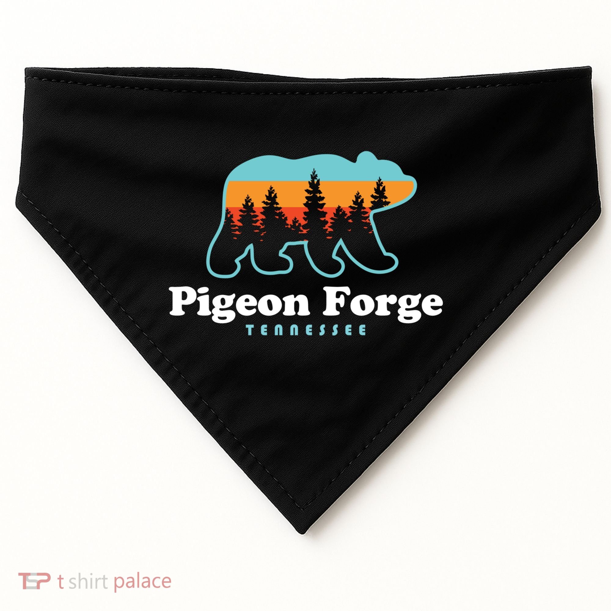 Pigeon Forge Tn Bear Great Smoky Mountains Cool Gift USA-Made Doggie Bandana